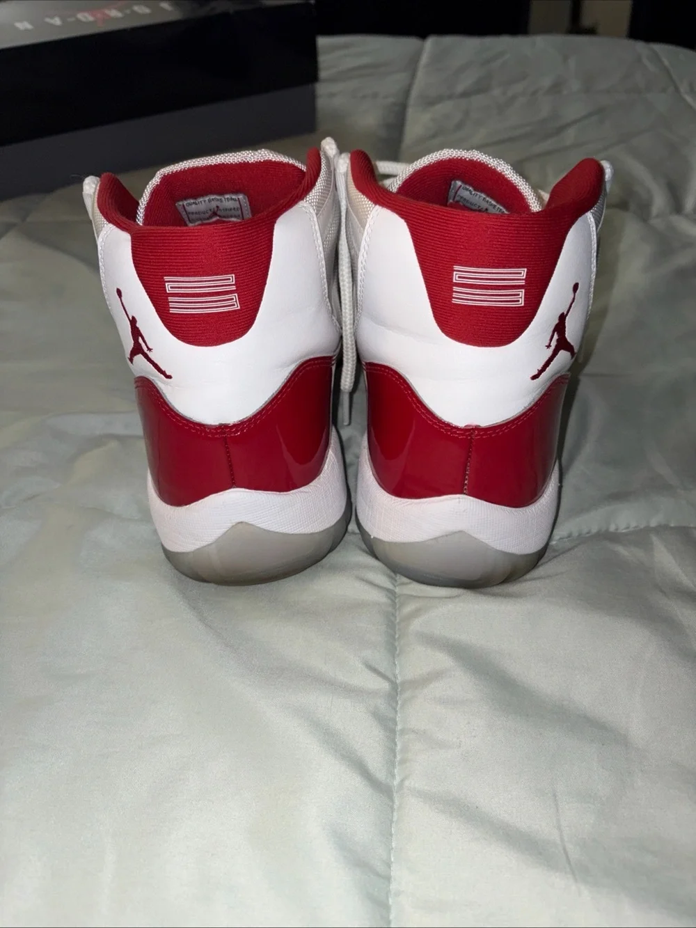 Jordan Men’s White and Red High-Top Basketball Sneakers